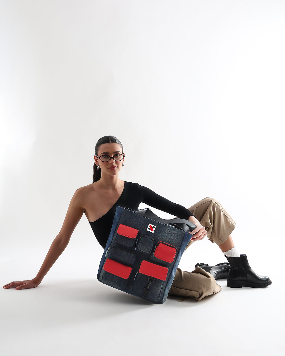 Laptop Computer Cluuster POCKET CLUSTER LAPTOP TOTE - Denim Red – NO MORE
