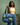 POCKET CLUSTER LAPTOP TOTE (WIDE) - Denim Strobe